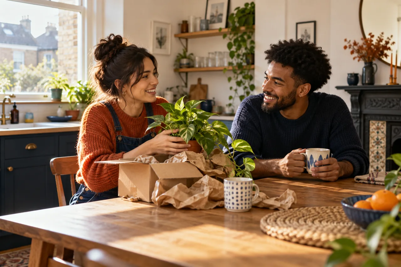 Housemates together in a shared home